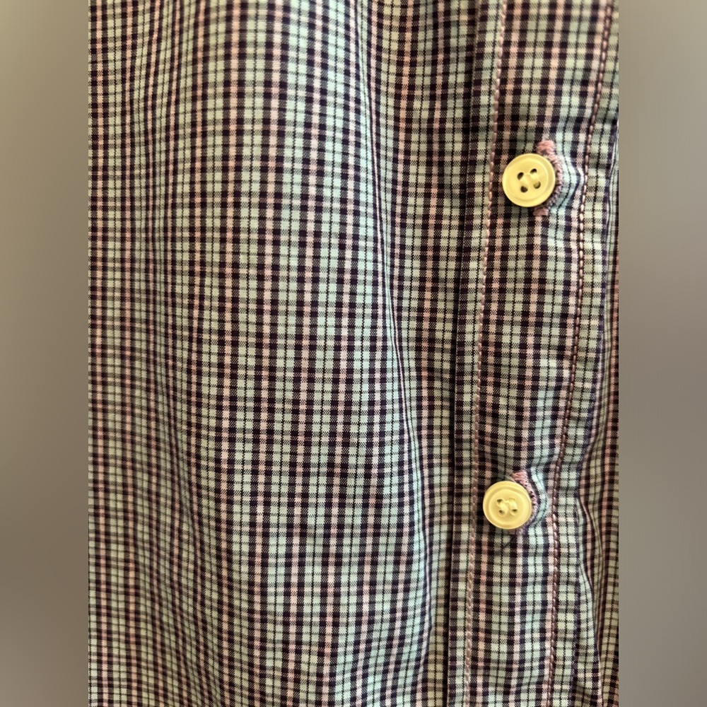 J-Crew Blue Checked Patterned Button Down Shirt S… - image 2